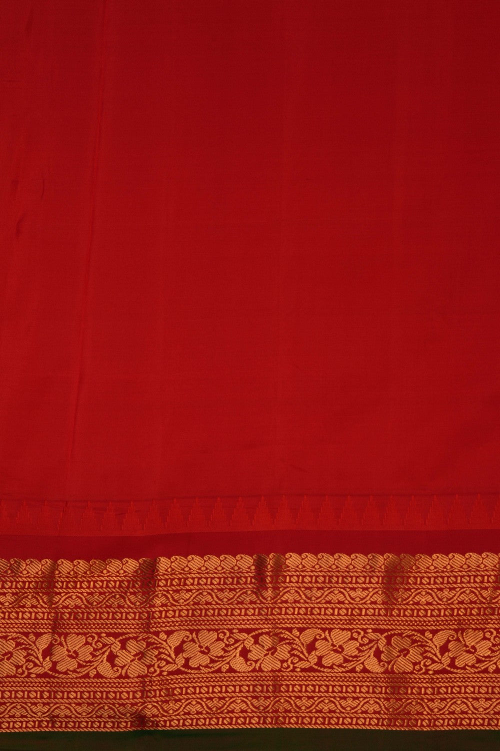 Image of Gadwal Silk Kattam Green Saree